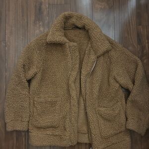 Cozy Teddy Sherpa Jacket in Camel